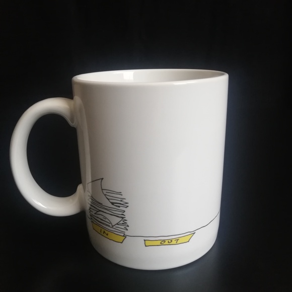 Snarky Cat Cartoon Ceramic Mug "Why do I keep working here" Funny Coffee Mug - Picture 2 of 5